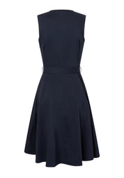 Blusenkleid Midi mit Wickeloptik - 0375 - Blau