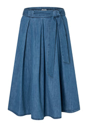 Jeansrock Midi aus Baumwolle - 0962 - Blau