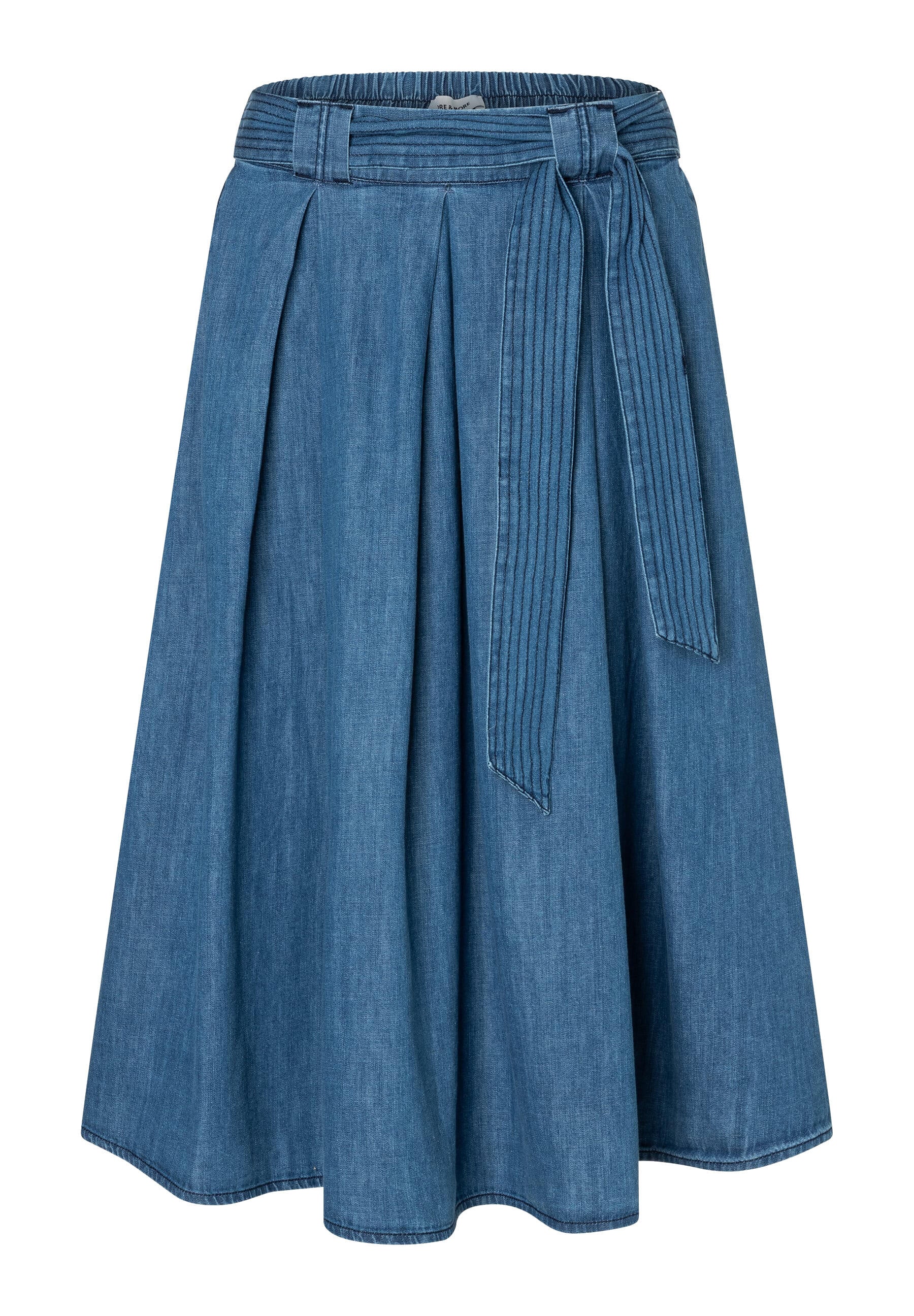 Jeansrock Midi aus Baumwolle - 0962 - Blau