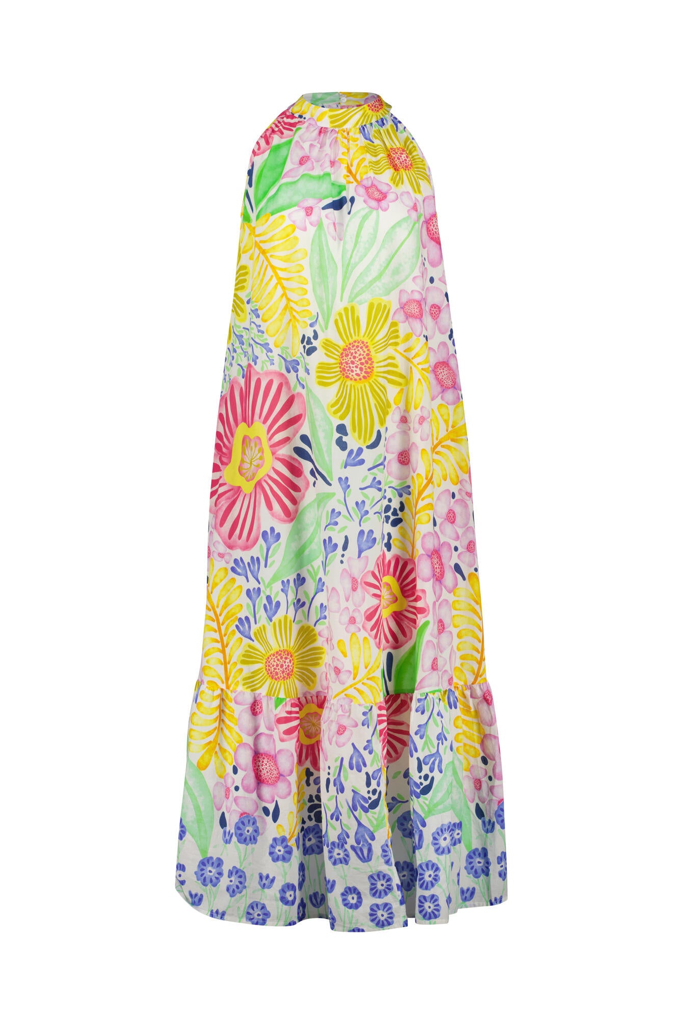 Neckholderkleid aus Baumwolle - 890 - Mehrfarbig