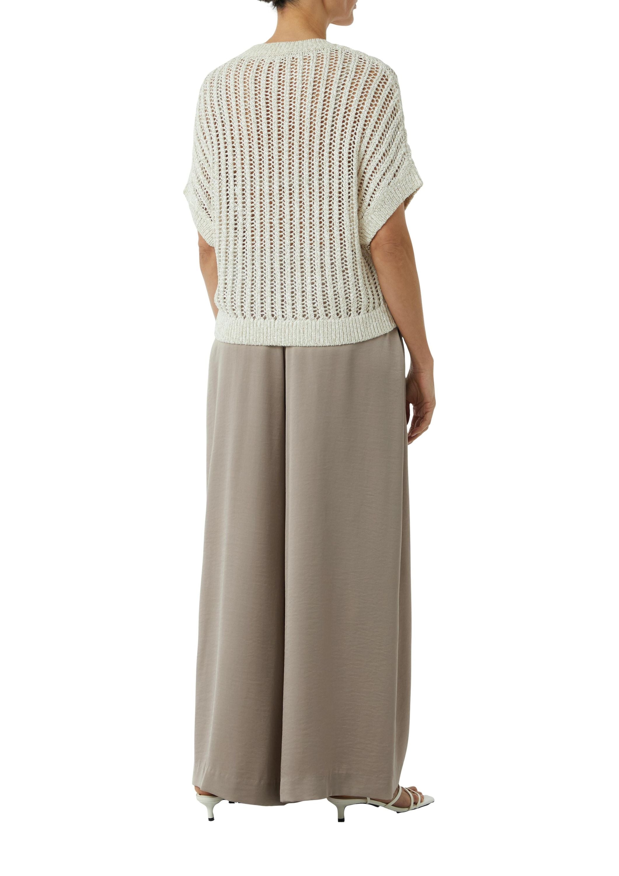 Strickshirt mit Pailletten-Details - 80X0-BROWN - Beige