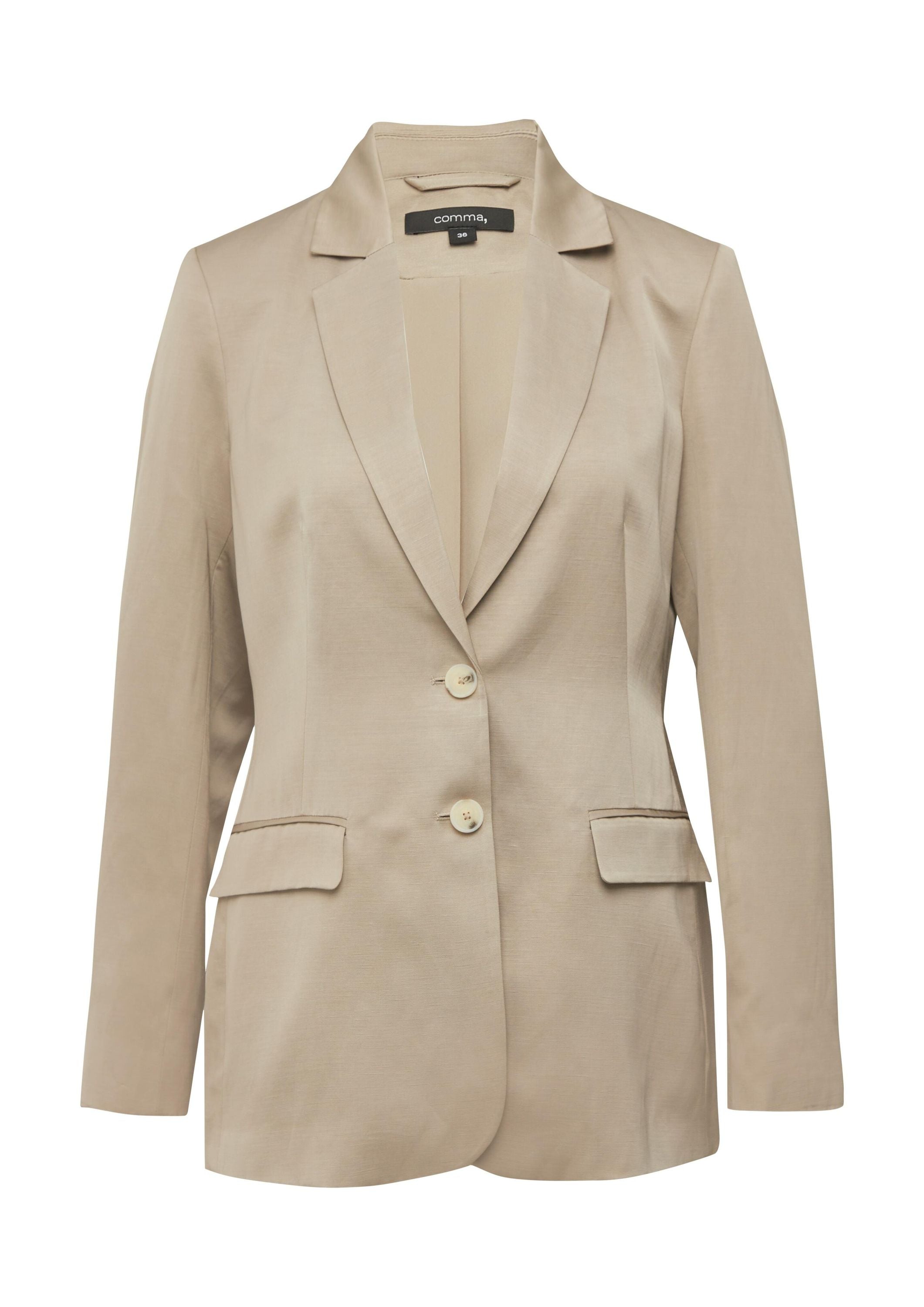 Blazer aus Viskosemix - 8099-BROWN - Beige