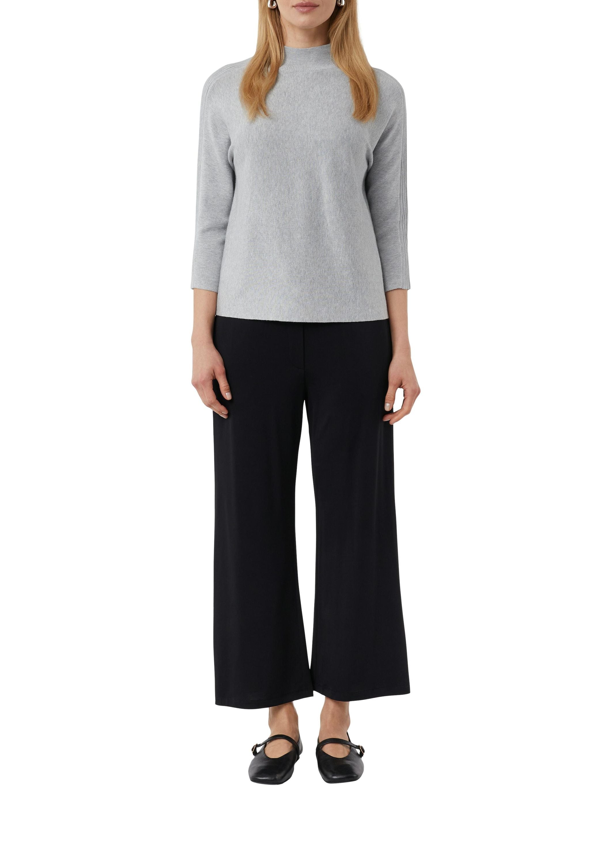 Strickpullover aus Viskosemix - 92W2-GREY/BLACK - Grau