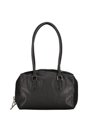 Handtasche aus Leder - 9999-GREY/BLACK - Schwarz