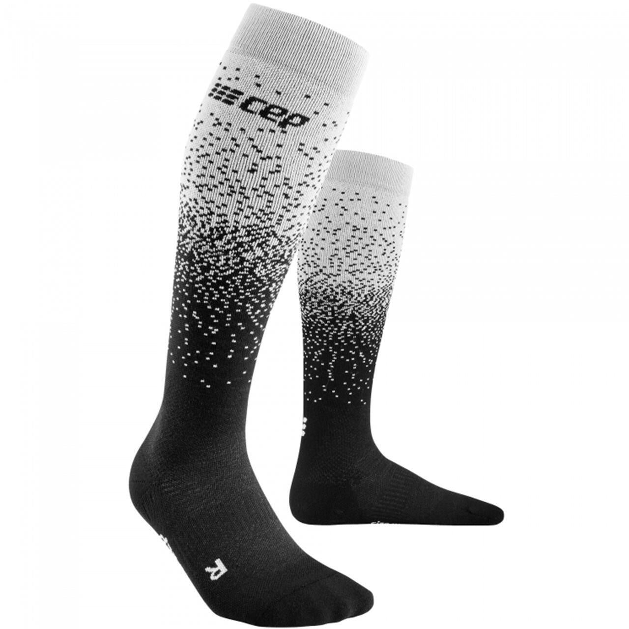 Snowfall Ski  compression Socks - 349-black/off white - Grau