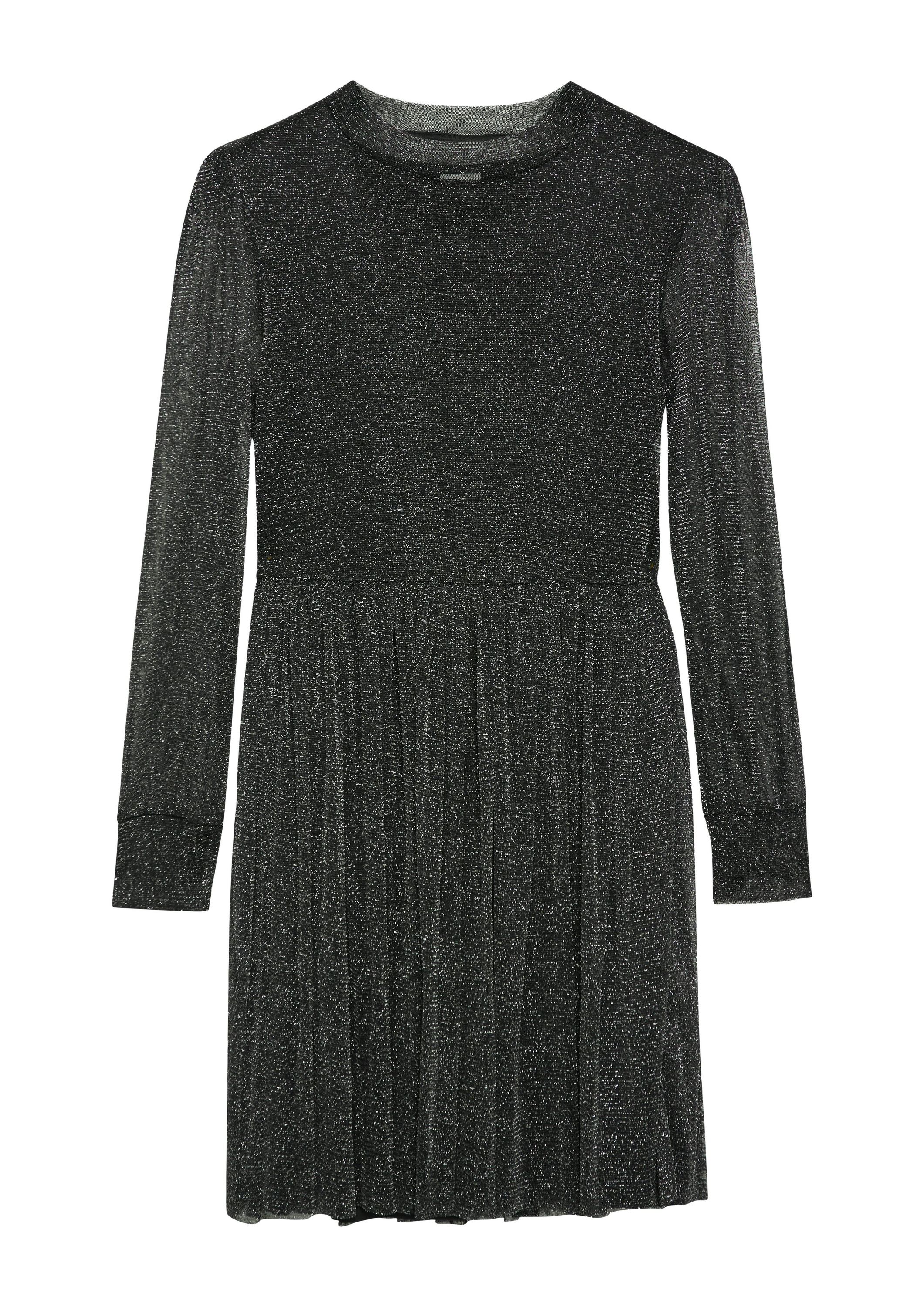 Glitzerndes Mesh-Kleid - 9999-GREY/BLACK - Schwarz