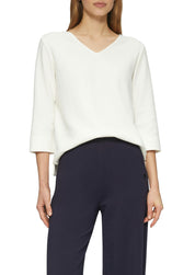 Sweatshirt aus Jersey - 0210-WHITE - Weiß