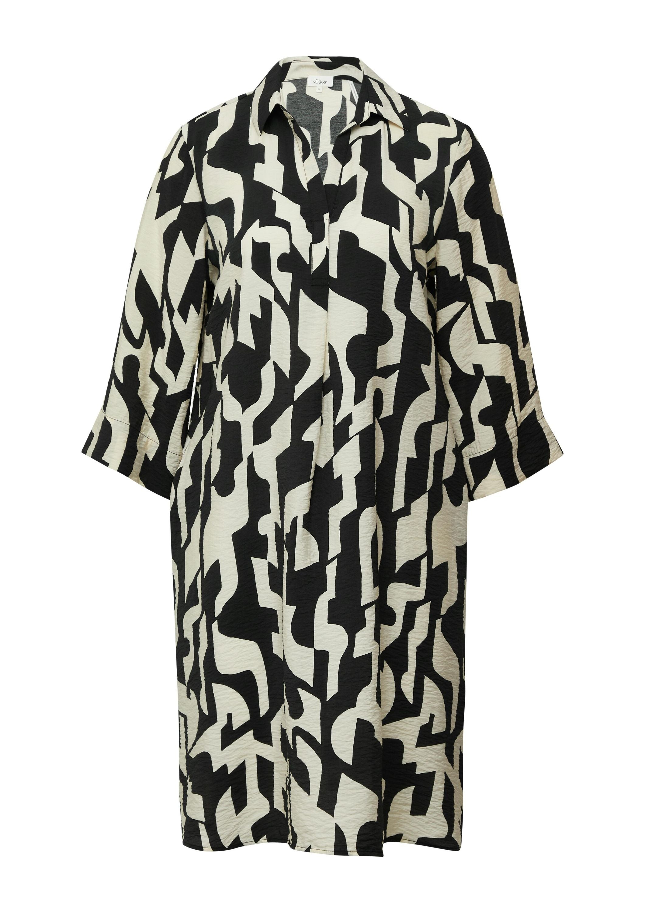 Freizeitkleid gemustert Midi - 99A0-GREY/BLACK - Beige