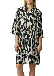 Freizeitkleid gemustert Midi - 99A0-GREY/BLACK - Beige