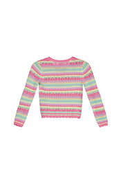 Strickjacke aus Baumwollmix - 42X1-LILAC/PINK - Rosa