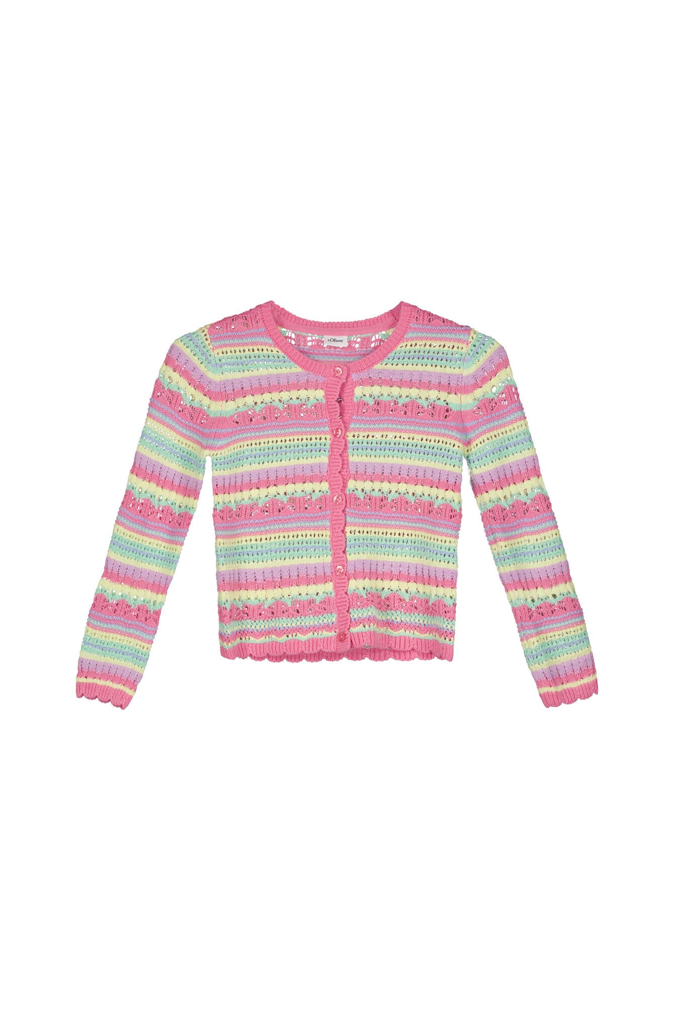 Strickjacke aus Baumwollmix - 42X1-LILAC/PINK - Rosa