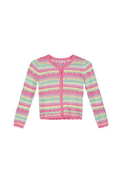 Strickjacke aus Baumwollmix - 42X1-LILAC/PINK - Rosa