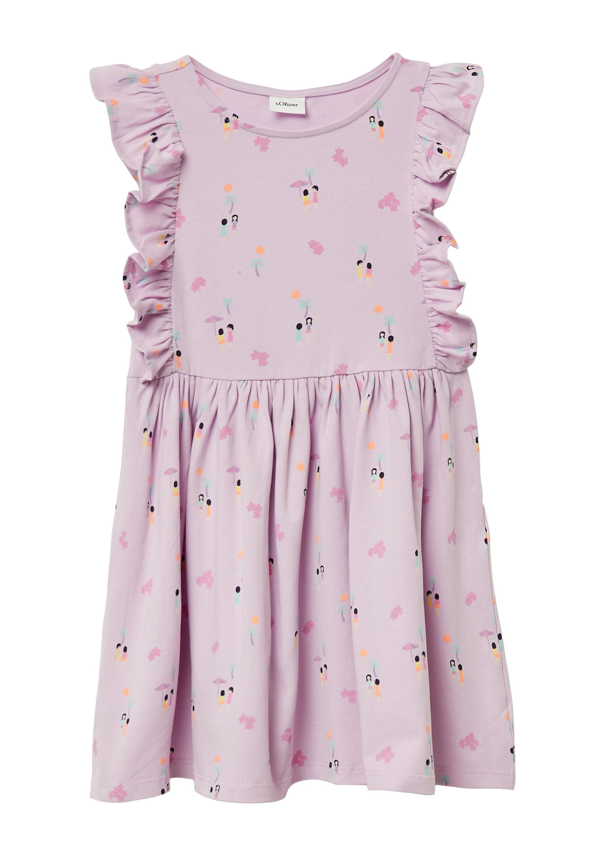 Jerseykleid Midi aus Baumwolle - 42A2-LILAC/PINK - Violett