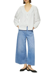 Bluse aus Baumwolle - 0100-WHITE - Weiß