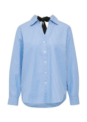 Hemdbluse aus Baumwolle - 55G9-BLUE - Blau