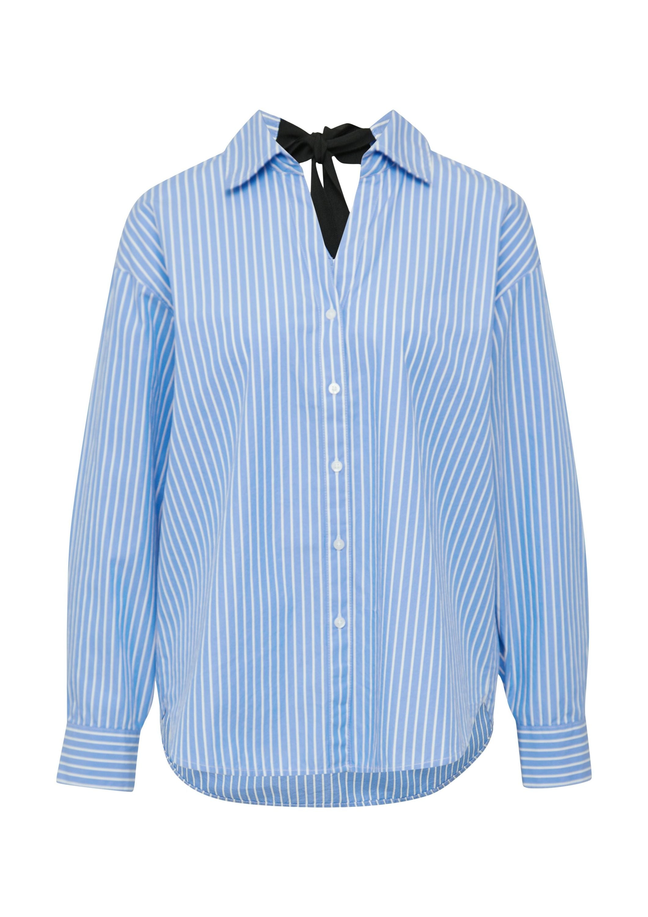 Hemdbluse aus Baumwolle - 55G9-BLUE - Blau