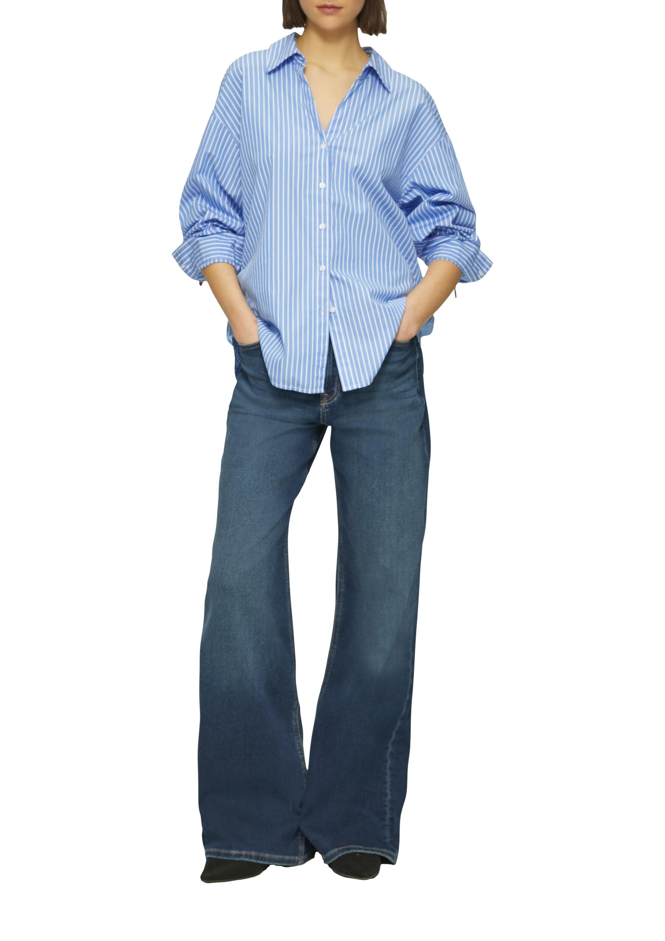 Hemdbluse aus Baumwolle - 55G9-BLUE - Blau