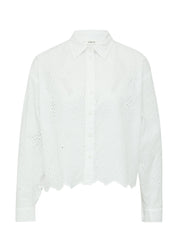 Bluse aus Baumwolle - 0100-WHITE - Weiß