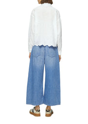 Bluse aus Baumwolle - 0100-WHITE - Weiß