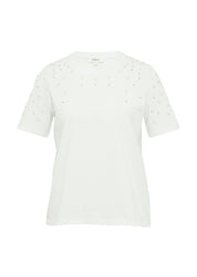 T-Shirt aus Baumwolle - 0100-WHITE - Weiß