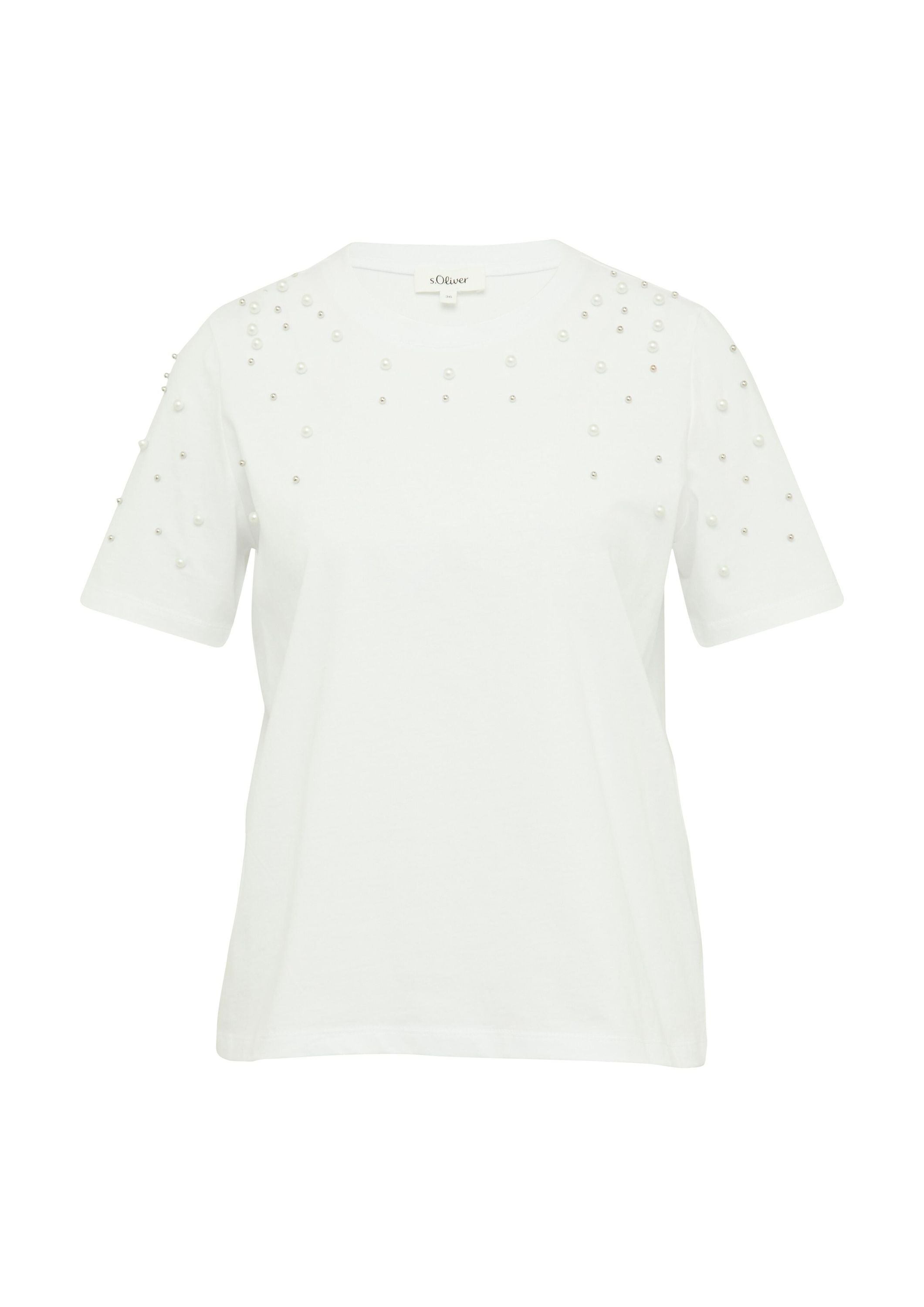 T-Shirt aus Baumwolle - 0100-WHITE - Weiß