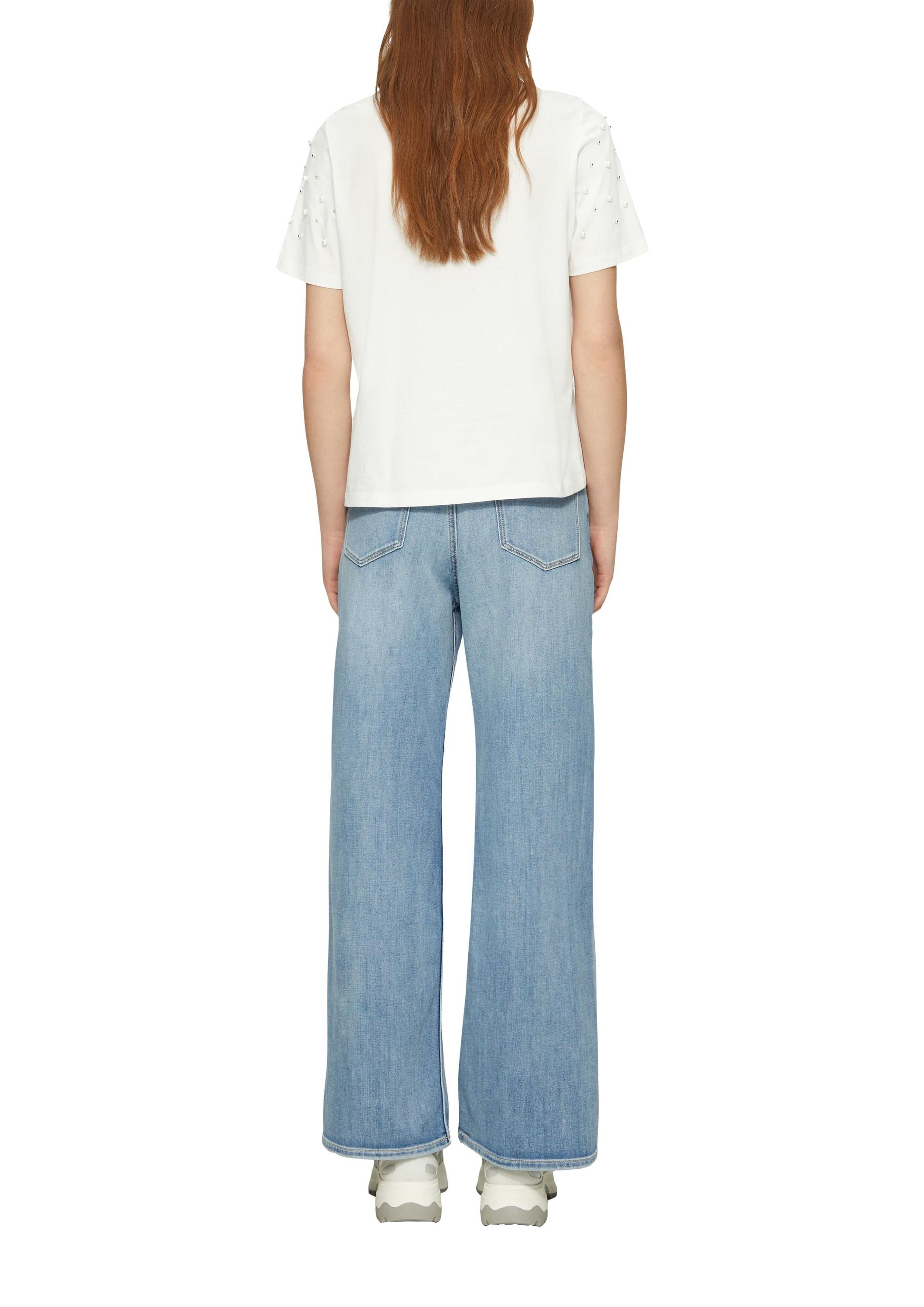 T-Shirt aus Baumwolle - 0100-WHITE - Weiß