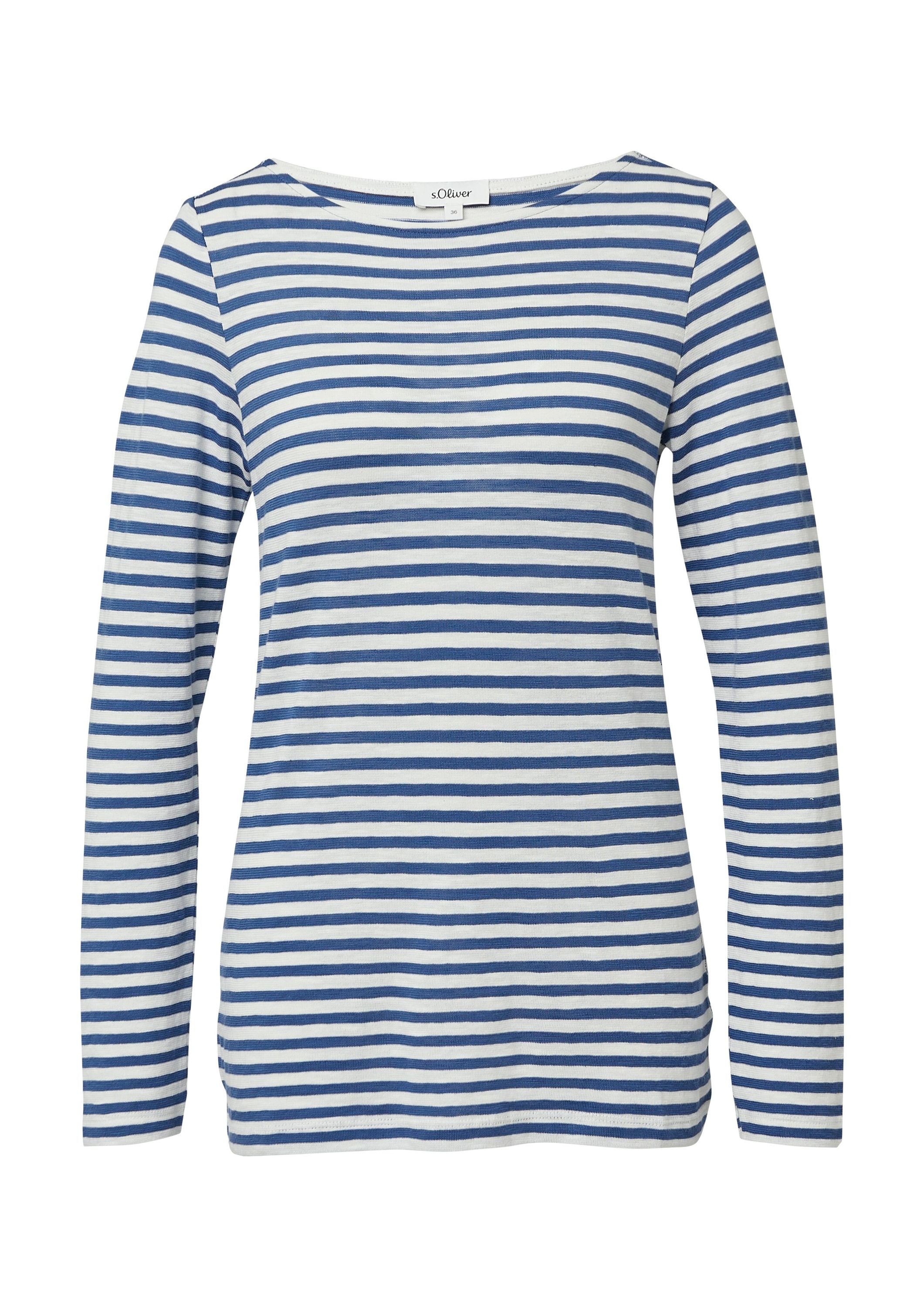 Langarmshirt aus Baumwolle - 55G4-BLUE - Blau