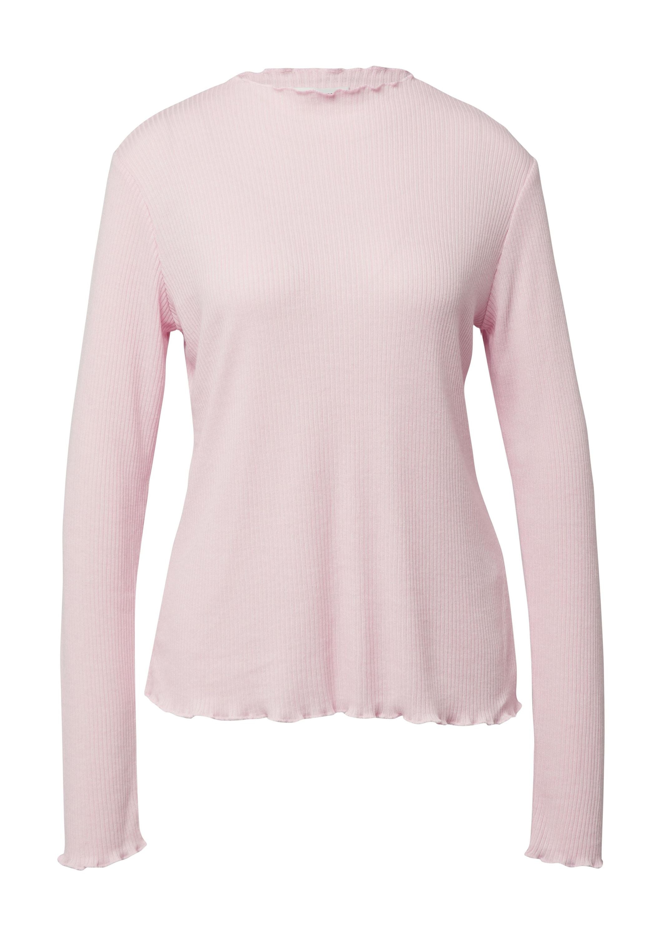 Langarmshirt mit gewelltem Saum in Slim Fit - 4156-LILAC/PINK - Pink