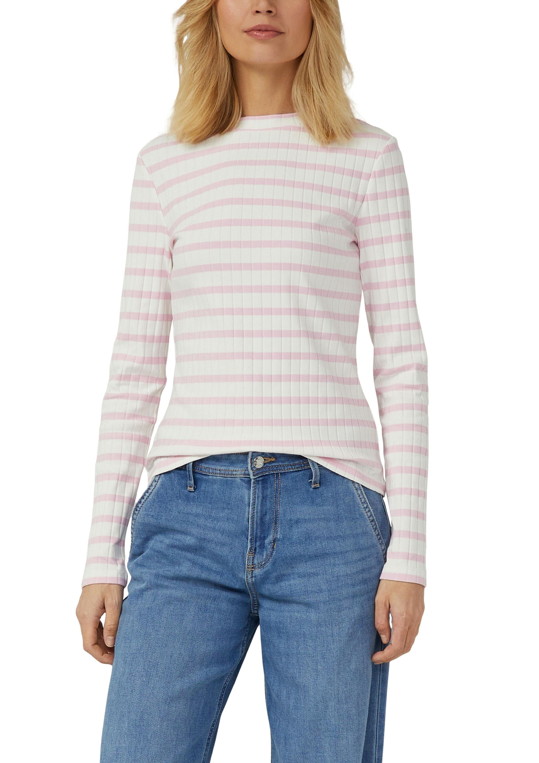 Langarmshirt gestreift in Slim Fit - 41G9-LILAC/PINK - Pink