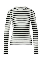 Langarmshirt gestreift in Slim Fit - 99G9-GREY/BLACK - Schwarz