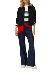 Langarmshirt gestreift in Slim Fit - 99G9-GREY/BLACK - Schwarz