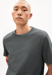 T-Shirt aus Baumwolle - 2682-space steel - Grün