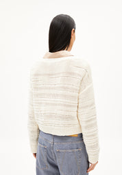 Strickpullover Loose Fit - 3069-light oatmilk - Creme