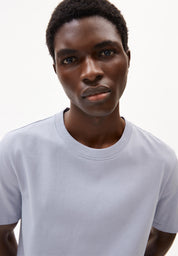 T-Shirt aus Baumwolle - 3054-misty morning - Blau