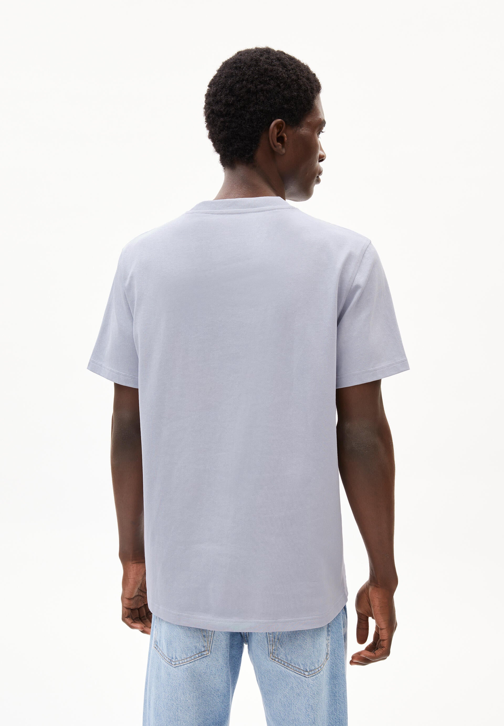 T-Shirt aus Baumwolle - 3054-misty morning - Blau