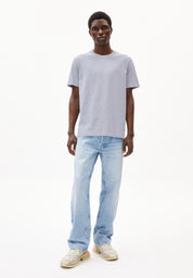 T-Shirt aus Baumwolle - 3054-misty morning - Blau