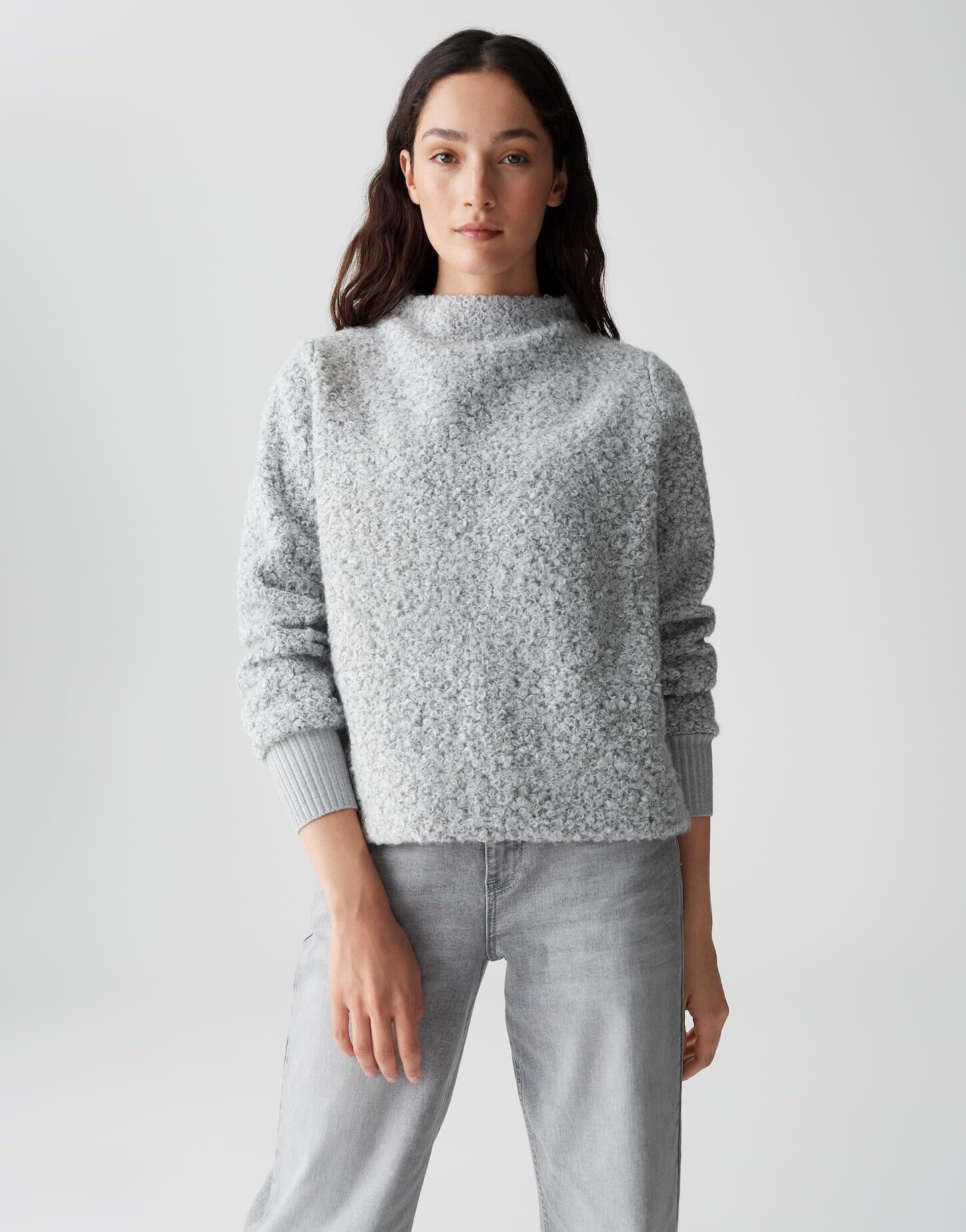 Strickpullover GOBANO - 8056-hazy fog melange - Grau