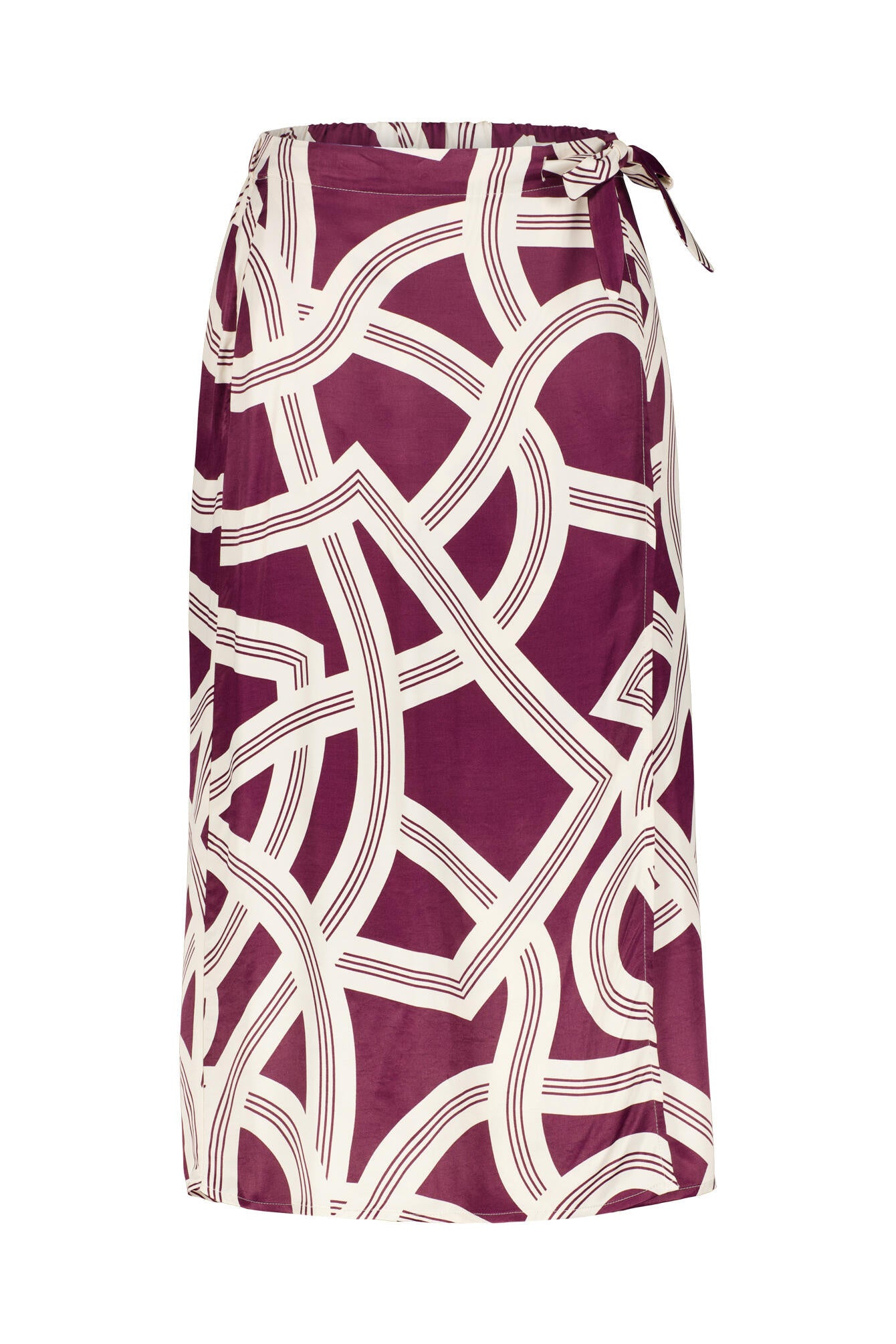 Wickelrock Midi aus Viskose - 40036-cassis - Rot