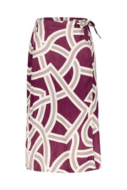 Wickelrock Midi aus Viskose - 40036-cassis - Rot