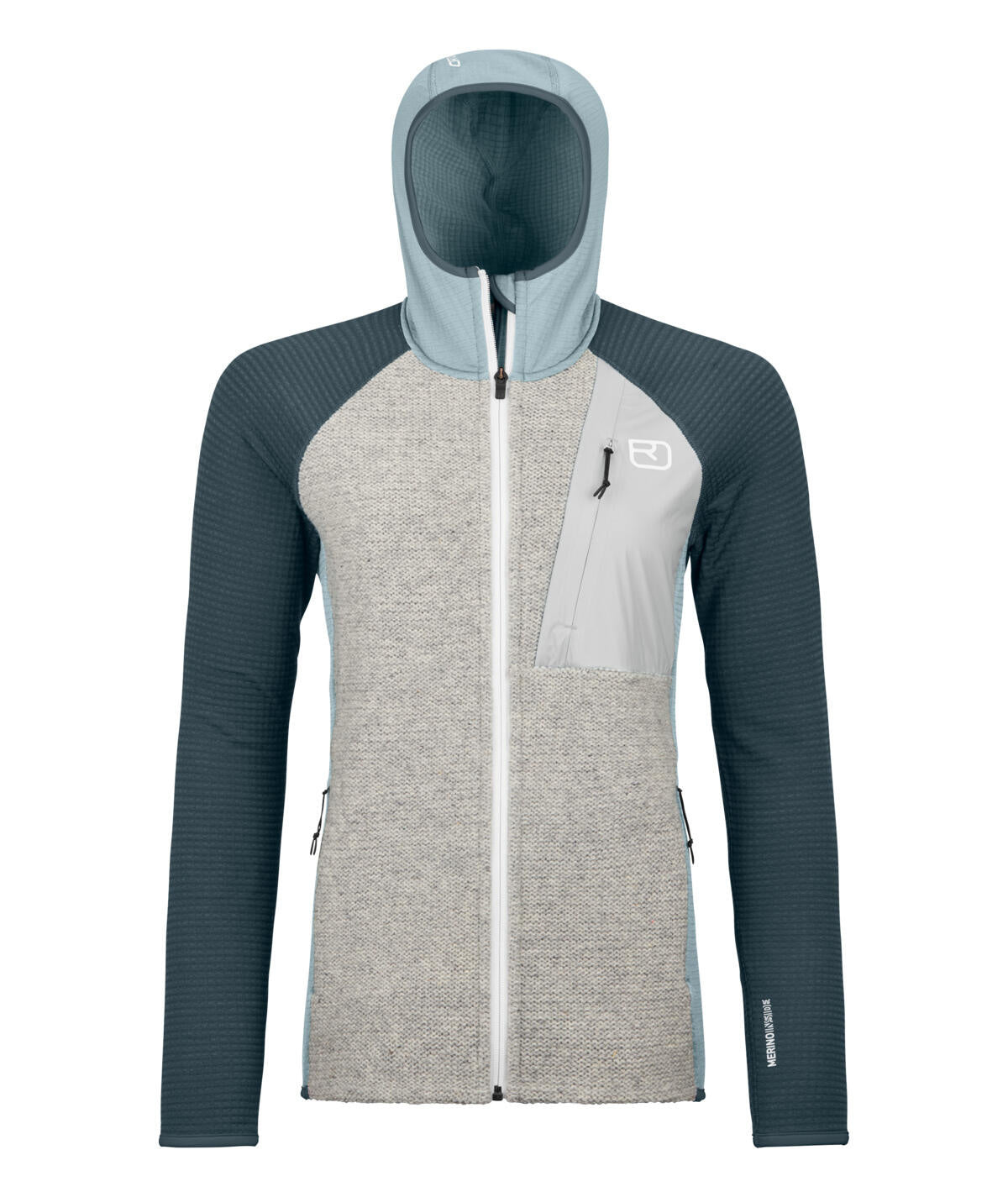 Fleecejacke mit Kapuze - 87301-glacier grey - Blau
