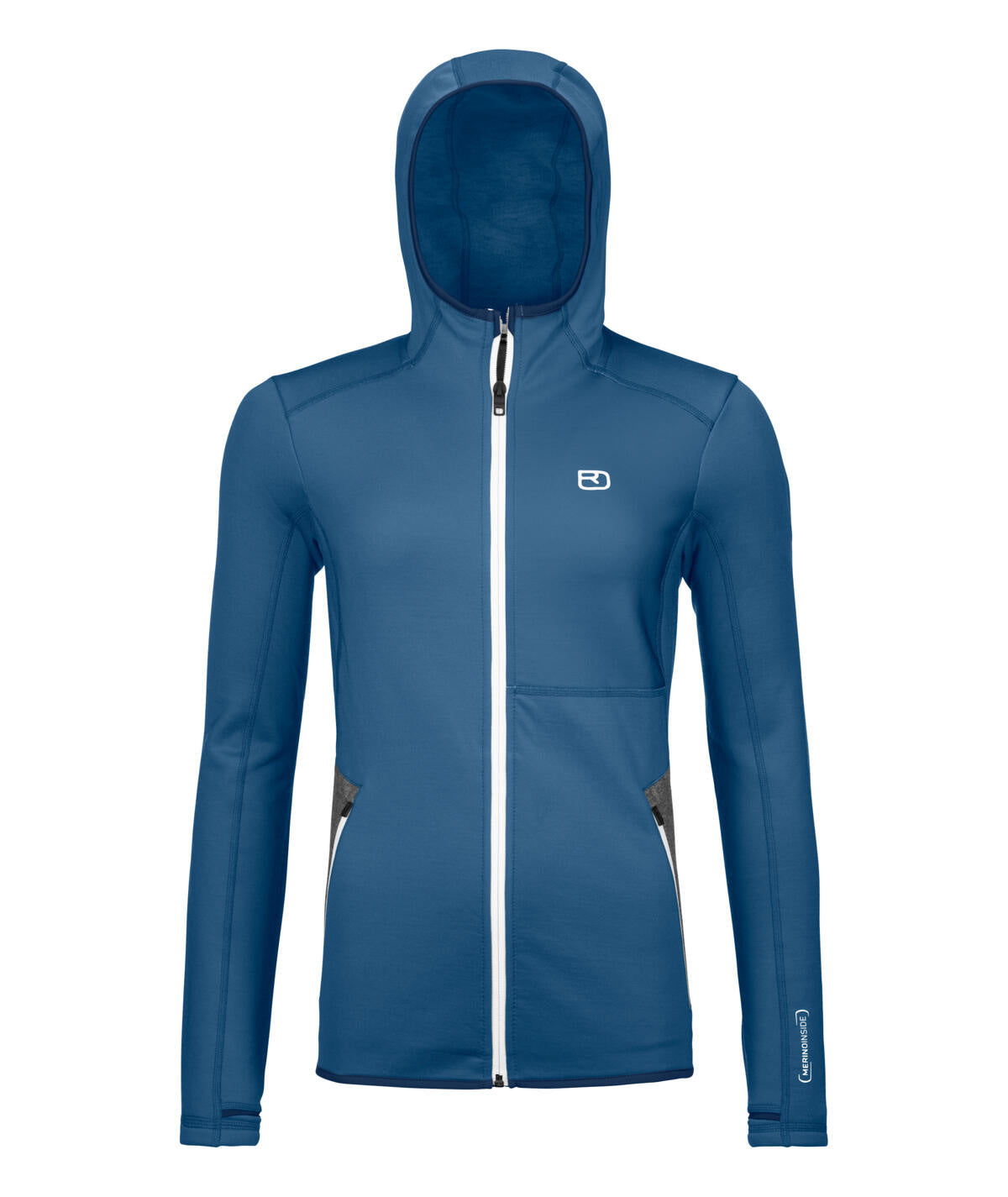Fleecejacke mit Kapuze - 58301-sea surface - Blau