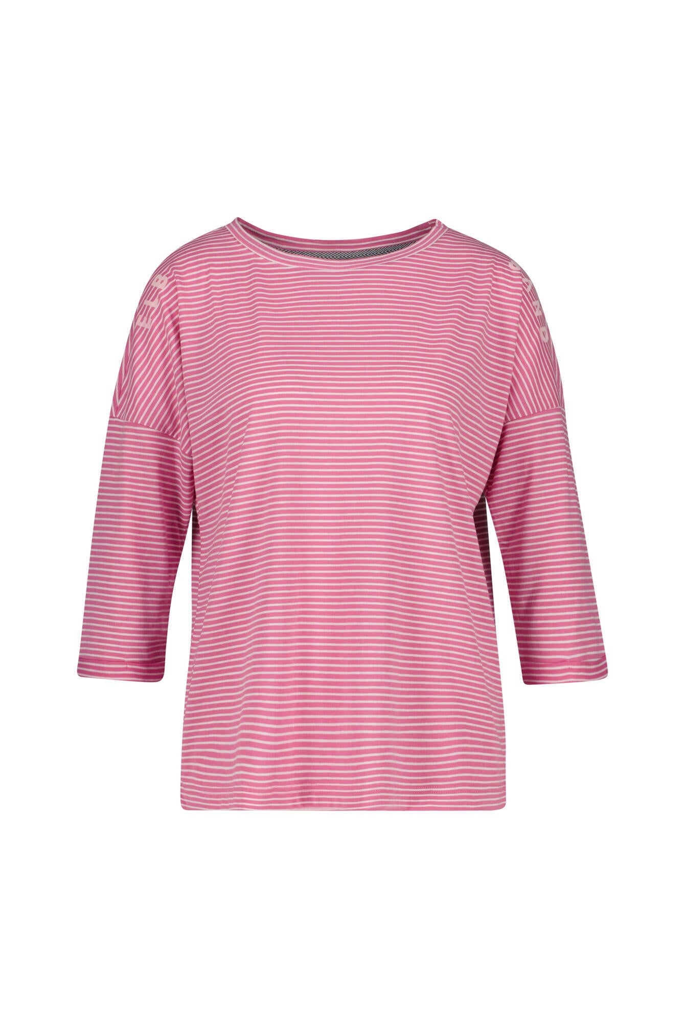 Langarmshirt VEERA Loose Fit - 0138-Magenta Sky_Cloud White_s - Pink