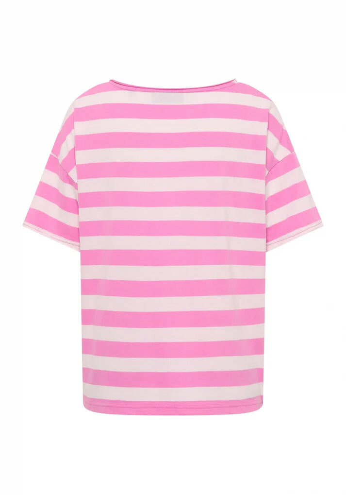 T-Shirt LUANI Loose Fit - 0131-Magenta Sky_Soft Rose_str - Pink