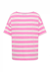 T-Shirt LUANI Loose Fit - 0131-Magenta Sky_Soft Rose_str - Pink