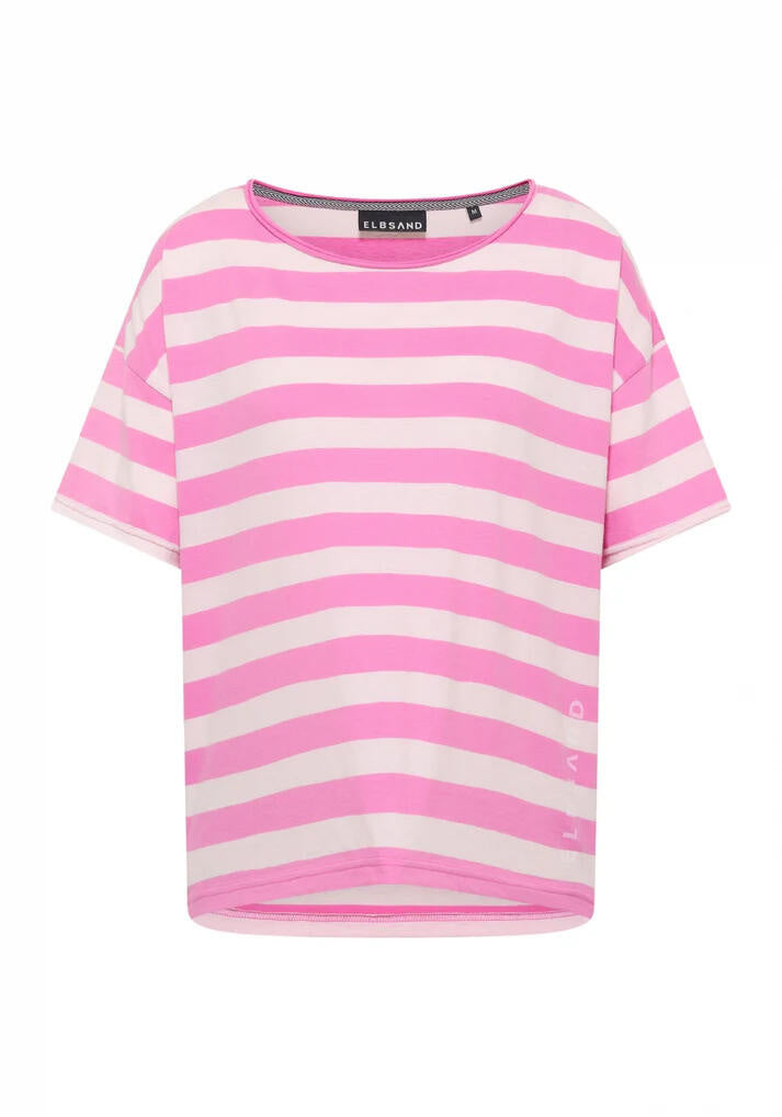 T-Shirt LUANI Loose Fit - 0131-Magenta Sky_Soft Rose_str - Pink