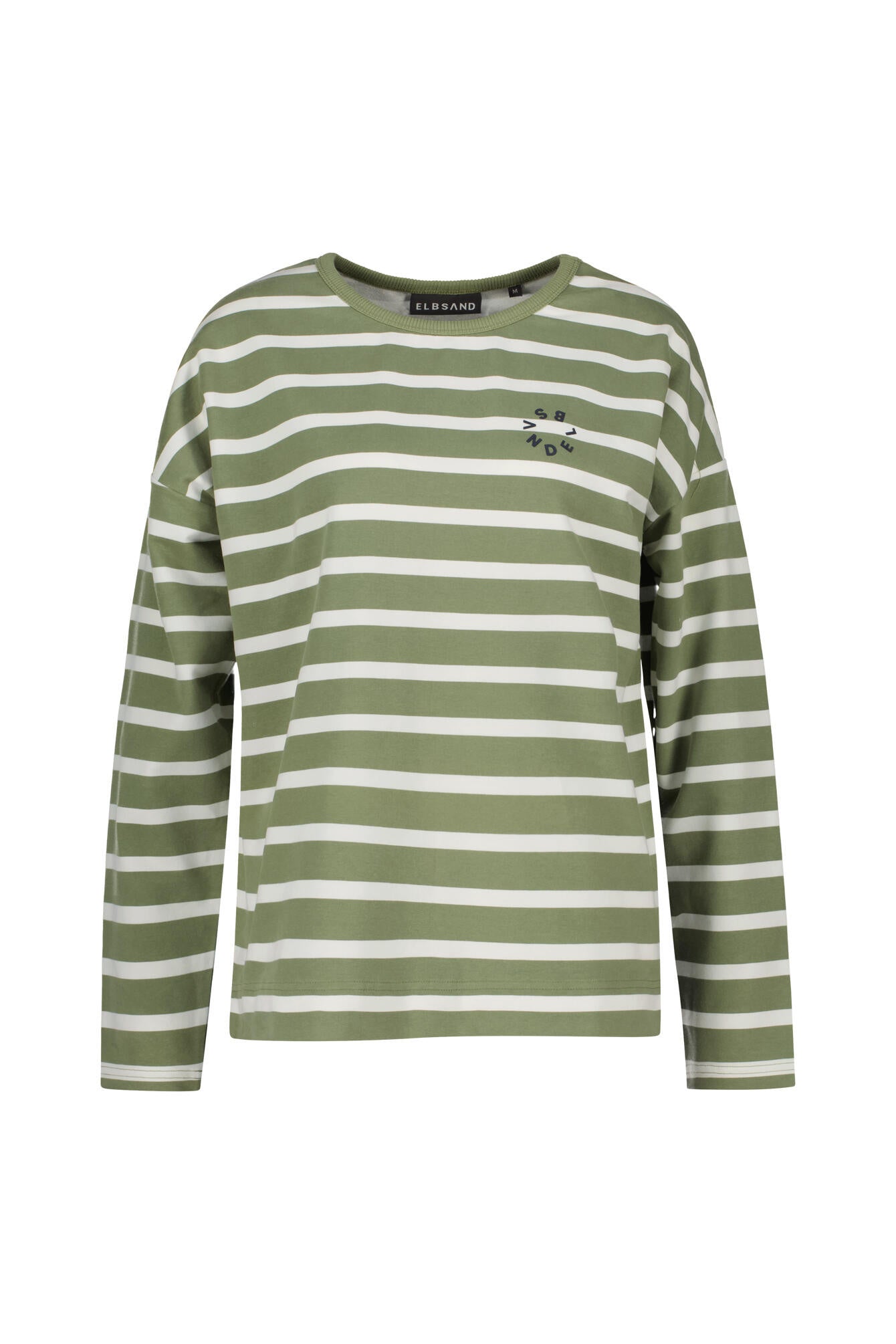 Sweatshirt ELVA Loose Fit - 0151-Green Leaf_Cloud White_st - Grün