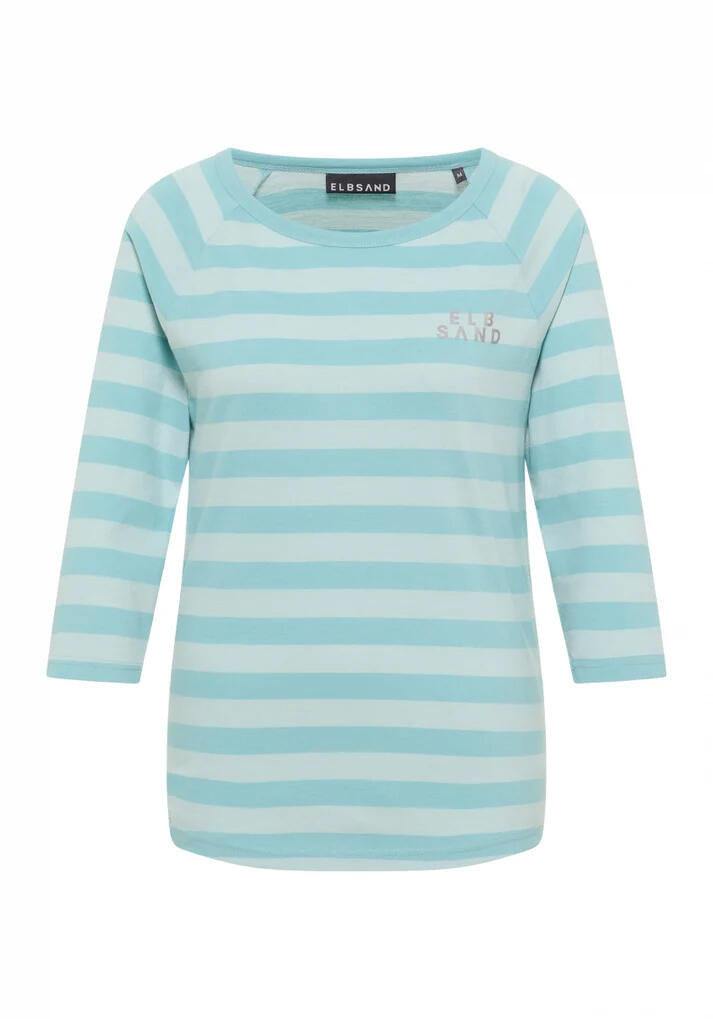 Langarmshirt CELIN aus Baumwollmix - 091-Cameo + Blue Fog Stripe - Blau
