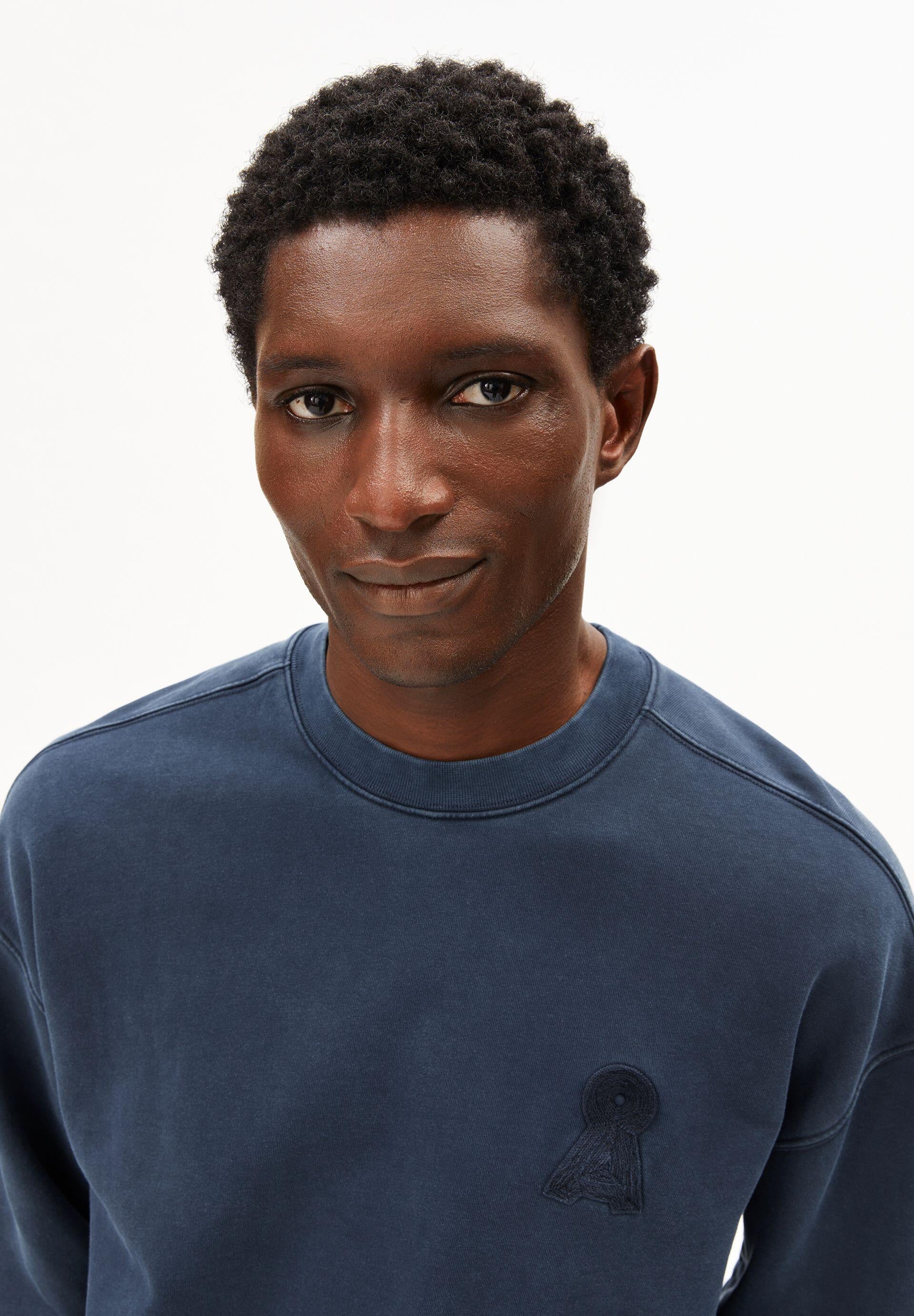 Sweatshirt aus Bio-Baumwolle Relaxed Fit - 3512-night sky washed - Blau