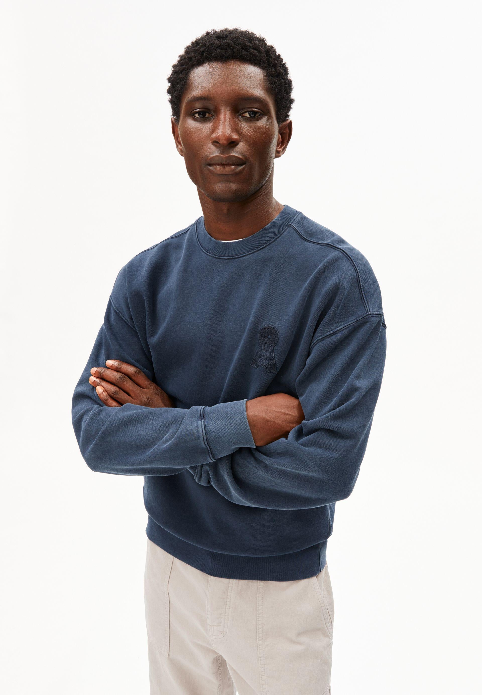 Sweatshirt aus Bio-Baumwolle Relaxed Fit - 3512-night sky washed - Blau