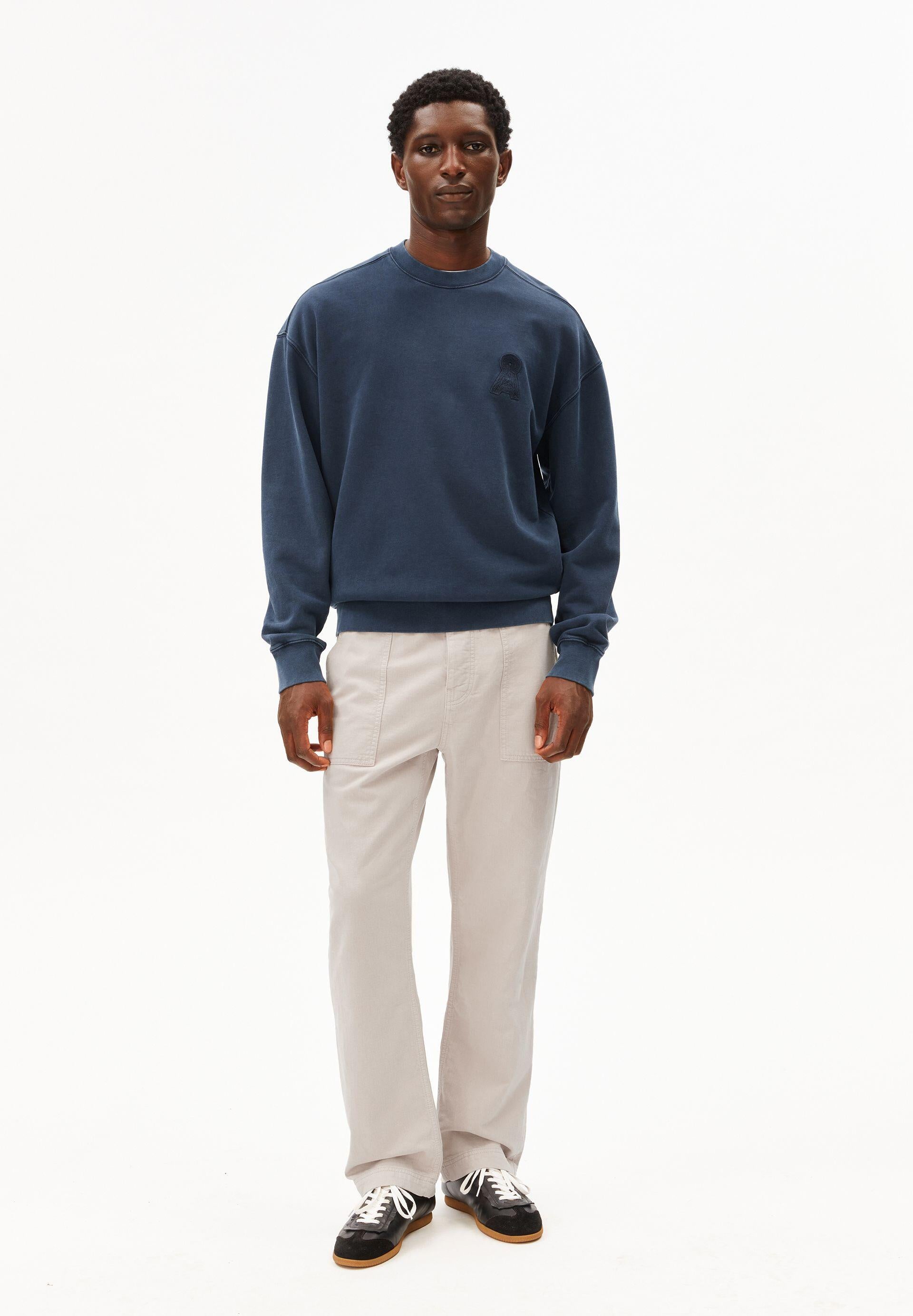 Sweatshirt aus Bio-Baumwolle Relaxed Fit - 3512-night sky washed - Blau